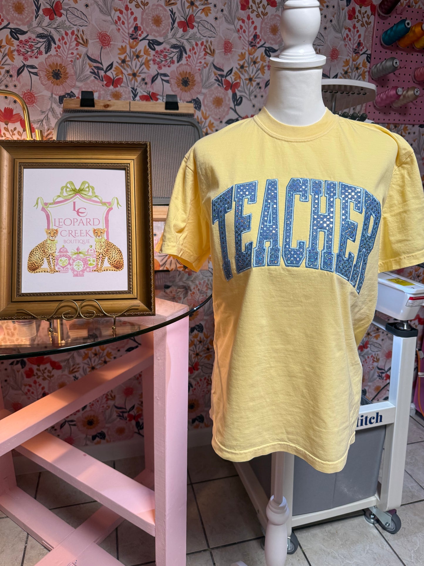 Sequined Teacher Graphic Tee