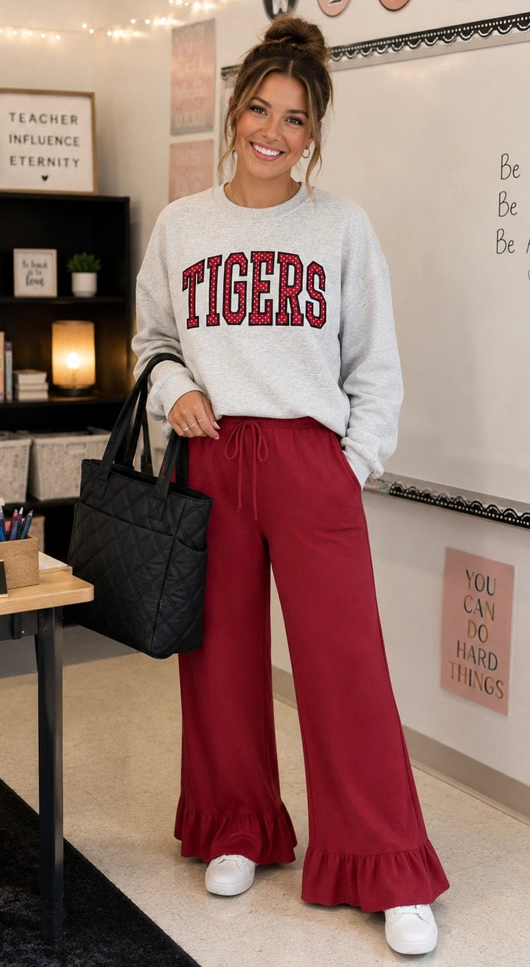Embroidered Tigers Crewneck