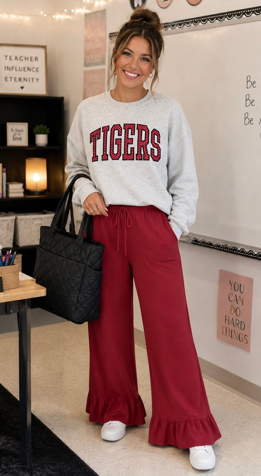 Embroidered Tigers Crewneck