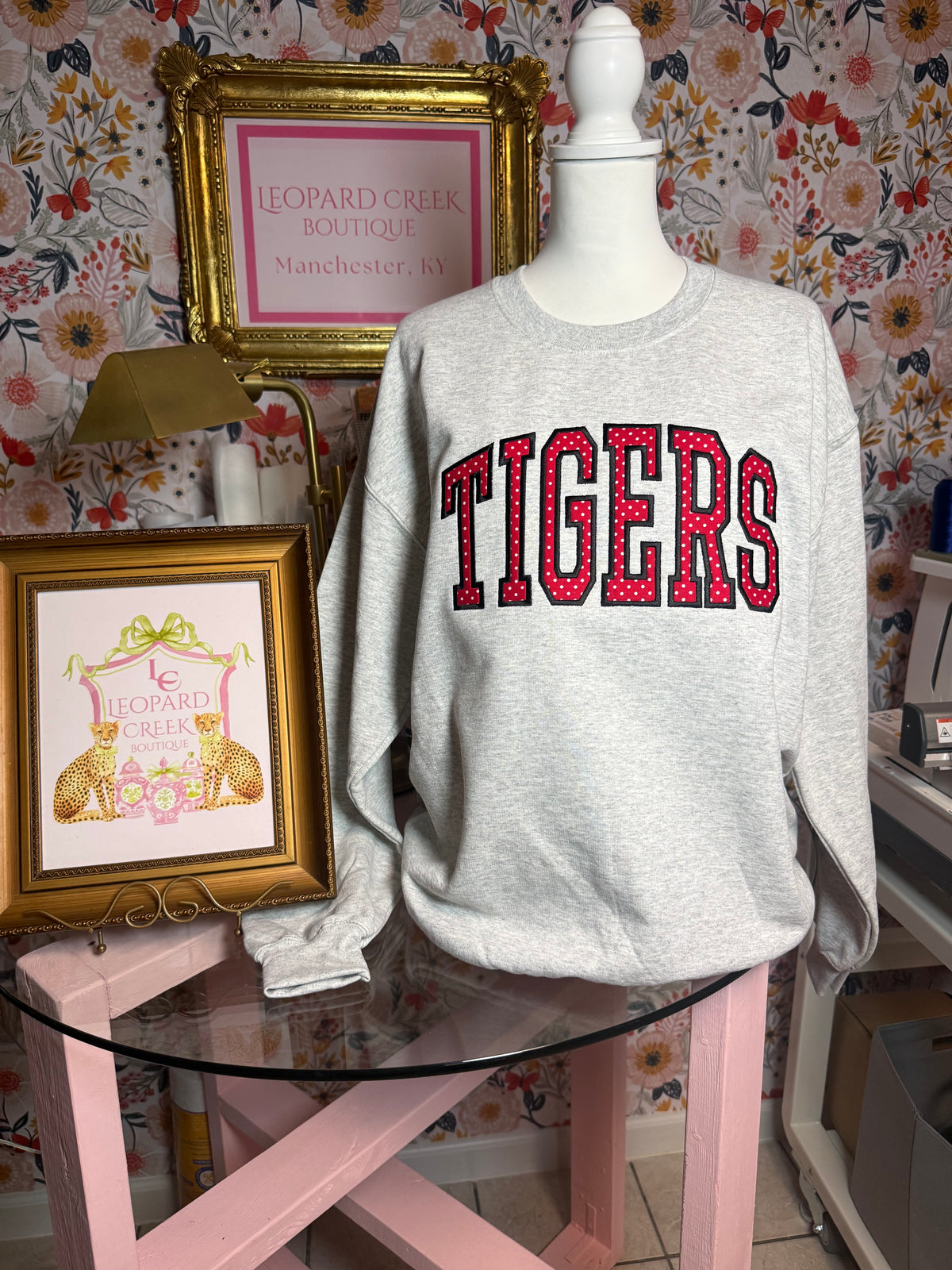 Embroidered Tigers Crewneck