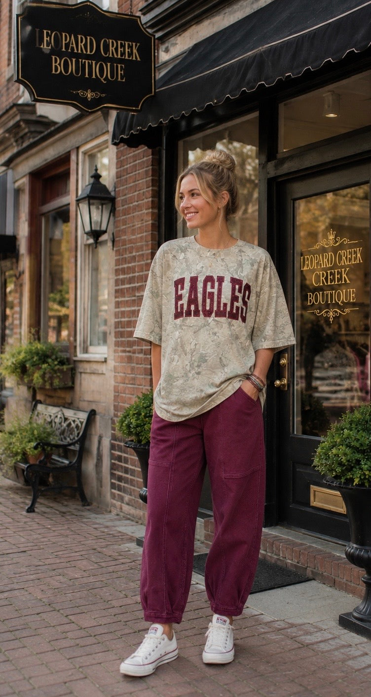 Embroidered Sequined Mascot Light Camo Tee