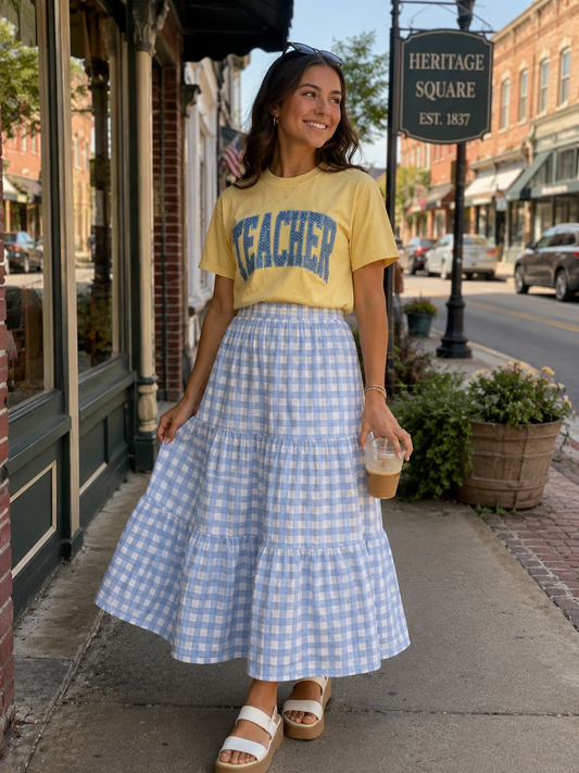Embroidered Sequined Teacher Tee