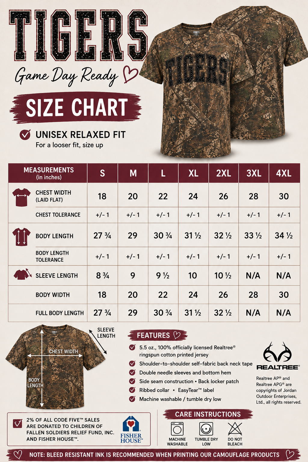 Sequined Tigers Camo  Tee