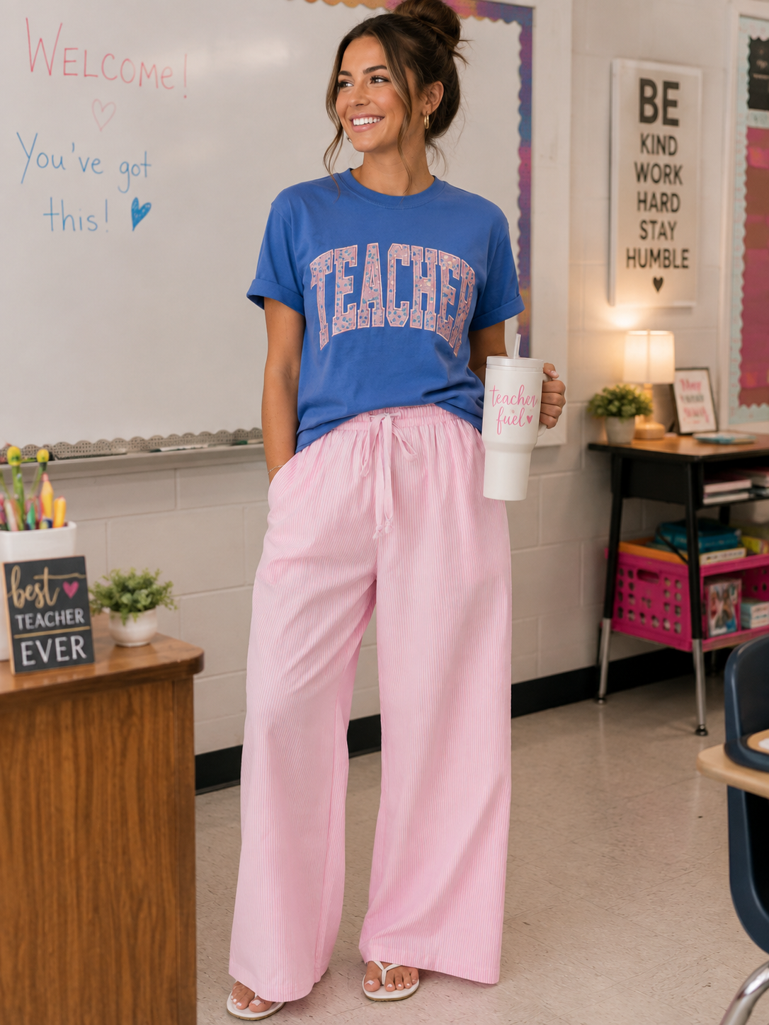 Embroidered Sequined Teacher Tee