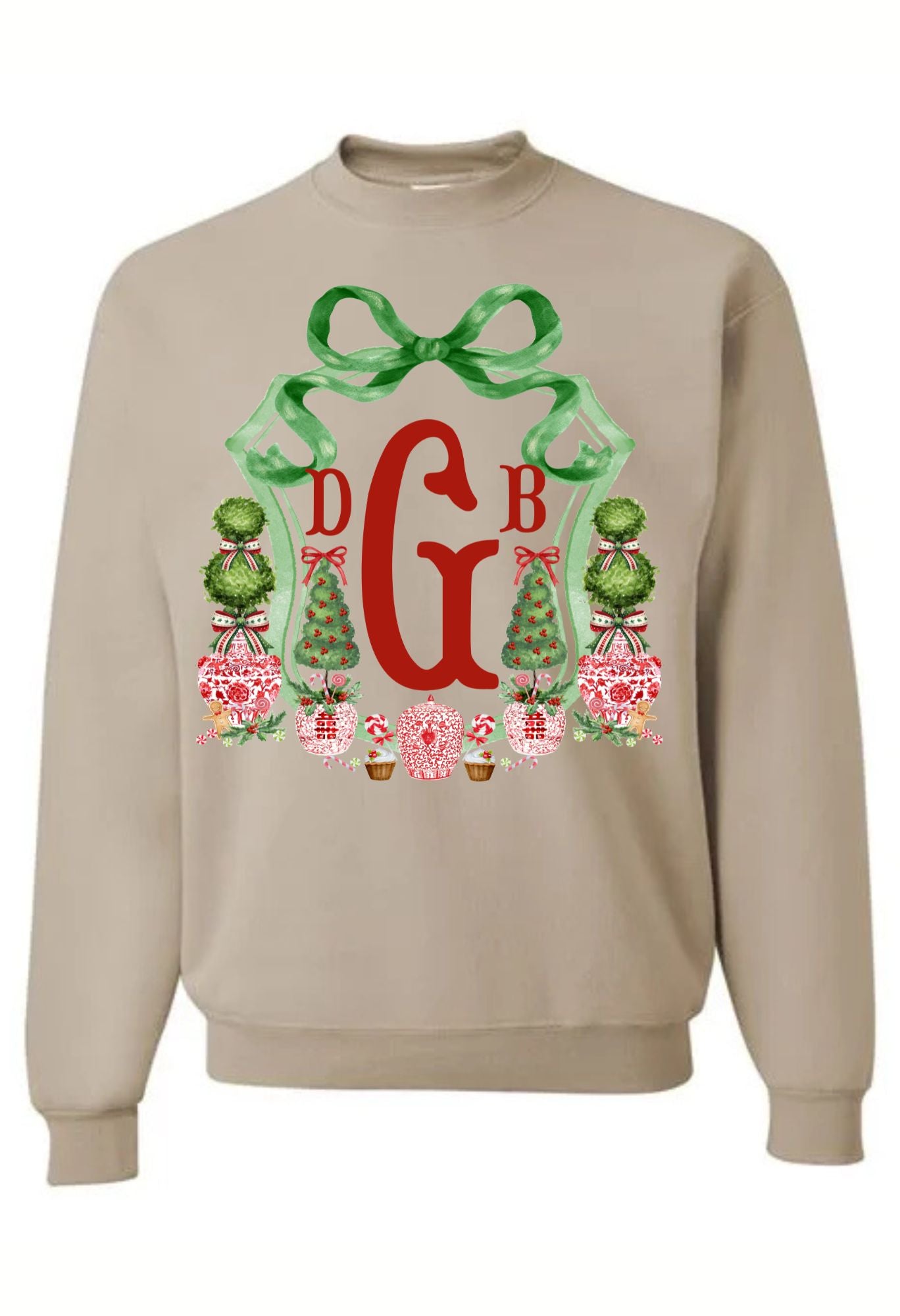 Monogram Holiday Crest Crewneck